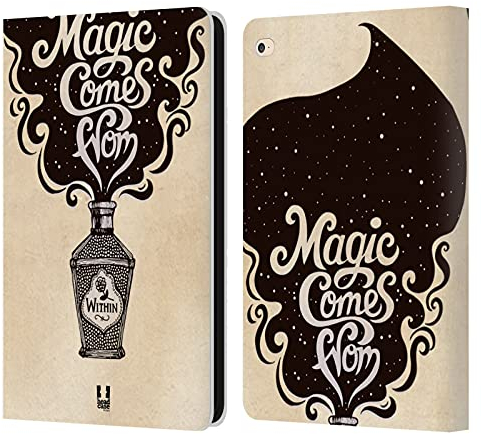Head Case Designs Zauber Handgezeichnete Typo Leder-Wallet-Hülle Kompatibel mit Apple iPad Air 2 (2014)