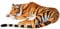 TE-Trend XXL Plüschtiger 80cm - Riesenkuscheltier im realistischen Design - weiche Plüsch-Raubkatze - Kuscheltiger - Stofftier Tiger für Kinder und Erwachsene, perfekt zum Kuscheln & als Geschenk