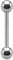 eeddoo Piercing Stab Barbell Silber Titan Gewinde: 1,0 mm Länge: 10 mm 3 mm