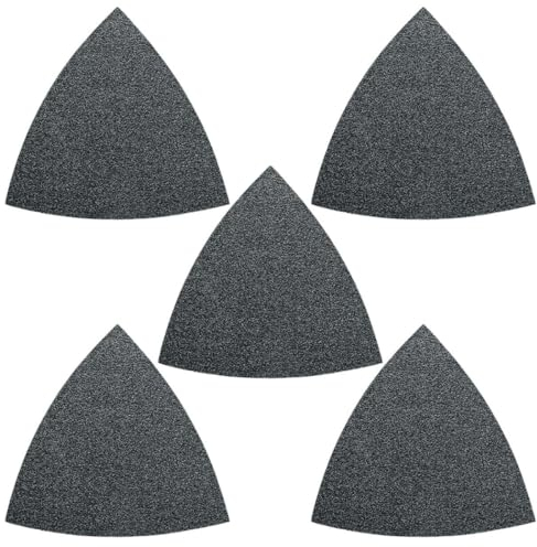 FEIN Schleifblätter Korn 120, Kantenlänge 80 mm, VE 5 St., Für den universellen Einsatz auf nahezu allen Materialien. Ungelocht, Klettschnellbefestigung