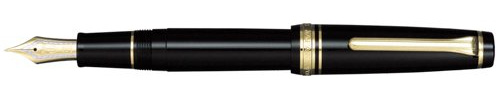 Sailor Professional Gear Black GT 21K Gold Rhodium Plating Medium Fine Point Fountain Pen - 11-2036-320