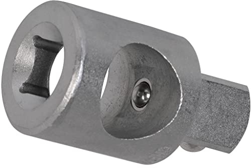 SW-Stahl 05907L-1 Gleitstück 1/2 Zoll Außen- & 3/8 Zoll Innenantrieb | Adapter für Verlängerungen mit 16 mm Durchmesser, Chrom-Vanadium-Stahl, matt verchromt, Maße 24 x 43 x 24 mm
