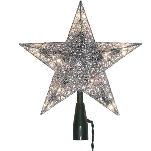 Kurt Adler 10-Light Silver Wire Treetop, 9-Inch