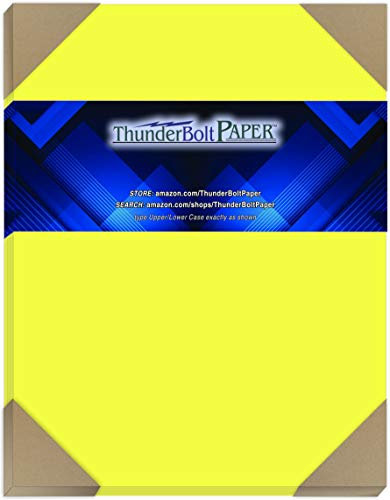 50 Bright Neon Gelb Fluoreszierenden Farbe Karton – 21,6 x 27,9 cm (21,6 x 27,9 cm) Standard letter|flyer Größe – 65 # LBPfund Light Card Gewicht Cover Papier – Qualität bedruckbar Glatte Oberfläche