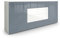 Vladon Sideboard Rova, Made in Germany, Kommode mit 4 Türen und 4 Schubladen, Weiß matt/Grau Hochglanz/Weiß Hochglanz (166 x 72 x 35 cm)