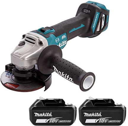 Makita DGA463Z 18v Brushless 115mm Angle Grinder with 2 x 5.0Ah Batteries BL1850