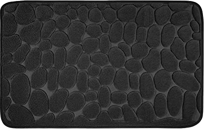 WohnDirect Tapis de Bain Mousse à mémoire de Forme antidérapant - Tapis de Bain 50 x 80 cm - Noir