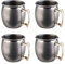 Buddy´s Bar - 4 Mini Moscow Mule Becher, 50 ml, Schnapsgläser, Shots, hochwertige Edelstahl-Becher, Cocktail-Becher, lebensmittelecht, kleine Cocktail-Tassen, 4er Set, Edelstahl antik