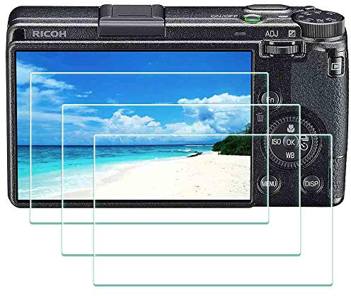 ULBTER schutzfolie Displayschutz für Ricoh GR III GR IIIX GR 3 GRIIIX GR3X Kamera, Displayschutzfolie LCD Gehärtetes Glas Kratzfest Anti-Staub Blasenfrei [3 Stück]