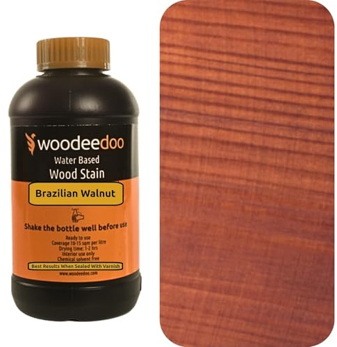 WooDeeDoo Water Based Wood Stain | Wood Dye | Ready to Use | Environmentally Friendly | Solvent Free | Odour Free | 450 ml | Brazilian Walnut