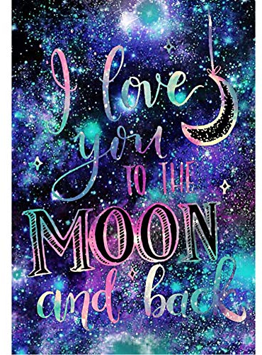 5D Diamond Painting Diamant Malerei Painting Bilder, Wowdecor Zitate Ich Liebe Dich Zum Mond und Zurück, Sternenhimmel Full Set Groß DIY Diamant Gemälde Malen Nach Zahlen