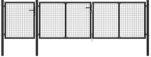 vidaXL Gartentor Gartentür Zauntür Hoftor Gartenpforte Zauntor Hoftür Gartenzaun Pforte Tor Metalltor Einfahrtstor Stahl 400x75cm Anthrazit