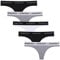 INNERSY String Tanga Damen Baumwolle Sport Unterwäsche Black White Mehrpack 5er Pack (38, 2 Schwarz/2 Grau/1 Weiß)