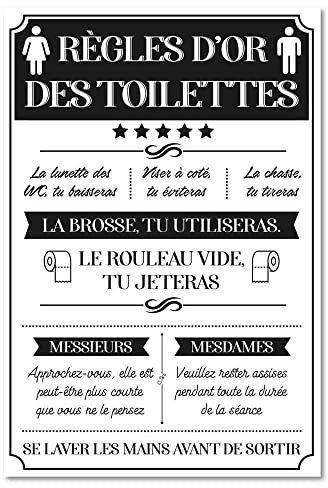 Zen et Ethnique Cadre en Toile Règles des Toilettes 2