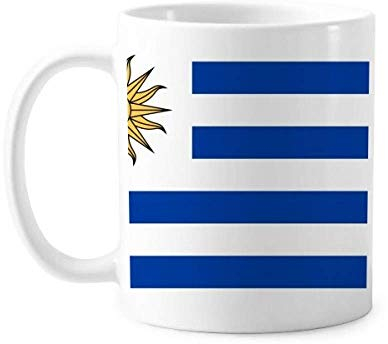 Taza de cerámica con bandera nacional de Uruguay y porcelana
