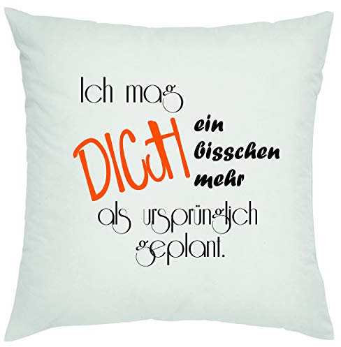 Crealuxe Ich mag Dich EIN bisschen mehr, als ürsprünglich geplant. Zierkissen, Sofakissen, bedrucktes Kissen, Bauwollkissen