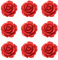 Beadthoven 50 Stück rote Rose Cinnabar Perlen Detail geschnitzte Blume Spacer Perlen 20 mm Rosenblüten Link Charms Perlen für Valentinstag Schmuckherstellung Hochzeit Verzierung Handwerk Loch: 2 mm