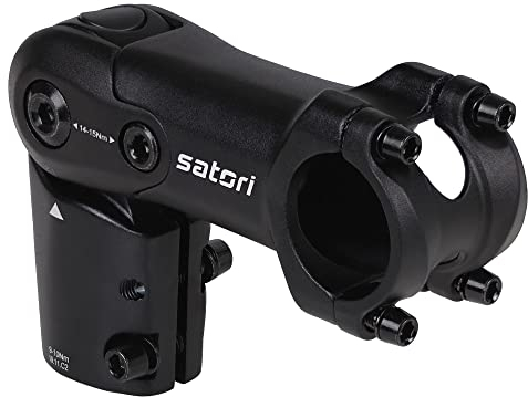 Satori UP2+ – E-Bike – Fahrrad-Erhöhung, verstellbarer Lenkervorbau, 3,8 cm x 31,8 mm – ideal für E-Bikes bis zu 45 km oder 28 km pro Stunde – super robuste 3D-geschmiedete Legierung – Schaftlänge 65