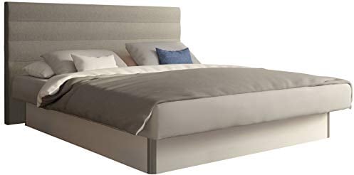 SuMa - Wasserbett dual 180x220 freistehend m. Sockel und Kopfteil Largo, Farbe lightgrey 180x220 cm