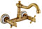 Robinet de Cuisine Mural Ancien Mitigeur Robinet Retro Bronze Antique Rotation 360 ° Double Contrôle Prune Croix Volant Robinet de Cuisine (Antique)
