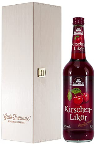 Abtshof Kirschen-Likör mit Geschenk-Holzkiste