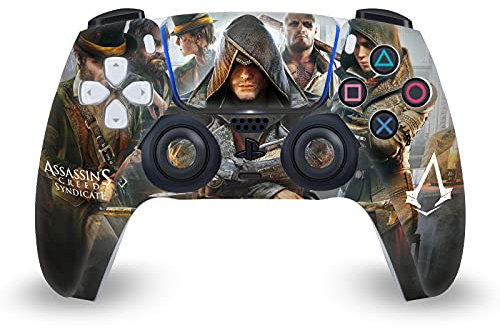 Head Case Designs Offizielle Zugelassen Assassin's Creed Schlüssel Kunst Syndikat Grafiken Vinyl Frontplatte Haut Gaming Aufkleber Abziehbild kompatibel mit Sony PlayStation 5 PS5 DualSense Controller