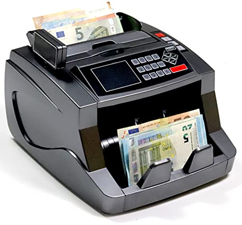 BisBro Geldzählmaschine VC-2200 | 3 Jahre Garantie | Versand & Support aus Deutschland | Für gemischte Euro-Scheine | Falschgeldprüfung UV IR MG | 1.000 Scheine/min