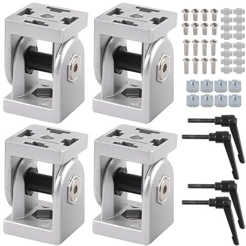 Gelenkverbinder Kamtop 4 Stück 4040 Nut 8 einstellbarer Winkelverbinder Aluprofil Gelenk Verbinder aus Zinklegierung, 180 ° Drehbereich, mit Klemmhebel, Montagezubehör für Aluprofil