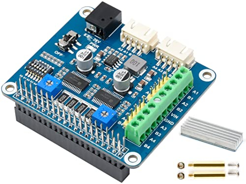 Stepper Motor HAT (B) für Raspberry Pi/Jetson Nano, Onboard 2-CH HR8825 Motortreiberchip, Antrieb von Zwei Schrittmotoren, bis zu 1/32 Mikroschritt, für 3D Drucker, Mechanischer Arm usw.