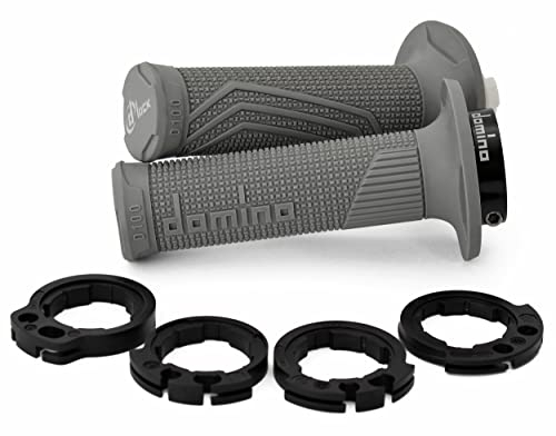 Acceleratore Dominó plastico rapido universale con manopole per moto di Cross, Trial, Pitbike (Grigio)