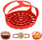 Vaporera de Silicona, Olla a presión Sling Silicone, Rejilla De Silicona para Elevador Rejilla para Huevos, Bakeware Lifter Soporte de Rejilla de Huevo de Silicona con Asas
