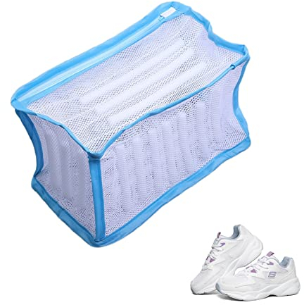 Rectangle Shoe Wash Bag High Protection Padded Mesh Laundry Bag Shoe Laundry Bag with Zipper for Wash Machine Storage and Travel