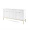 Kommode auf goldenen Beinen - Schminktisch - Mehrzweckschrank - Wohnzimmer Möbel - Flur Möbel - Kommode Schlafzimmer mit 3 Türen und 3 Schubladen - Wohnzimmerschrank 154x39x83cm (Weiß)