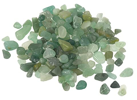 sourcing map 400g/0.88lb 7-9mm Getrommelte Späne Steine Natürlich Gebrochen Kristall Quartz Unregelmäßig Poliert Steine Kies Dekoration für Aquarium Pflanzen Vase Füller Grün