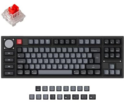 Keychron Q3 Pro SE Benutzerdefinierte mechanische Bluetooth-Tastatur, QMK/VIA programmierbares TKL, deutsches DE-ISO-Layout mit Hot-Swap-fähigem Keychron K Pro roter Schalter