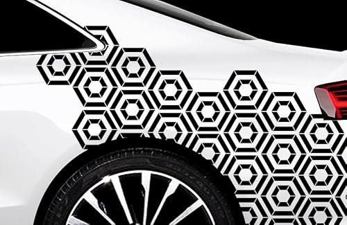 Hexagon Pixel Cyber Camouflage XXL Set Auto Aufkleber Sticker Tuning Wandtattoo Waben XXL