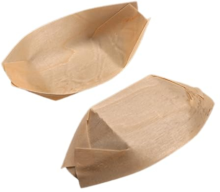 jyibinee 50 bandejas de sushi de grado alimenticio, conveniente, creativo, desechable, forma de barco, postre, aperitivos, suministros de cocina, plato de aperitivos