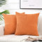 FDTERN 2er Set Orange Kordsamt Kissenbezug 50x50CM Weich Moderne Dekorative Kissenbezüge Kissenhülle Dekokissenbezug Sofakissen Dekokissen Boho Herbst Deko für Sofa Schlafzimmer Wohnzimmer Balkon