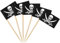 AhfuLife 100pcs Pirate Toothpick Flags Cake Toppers, Food Flags for Buffets, Cocktail Stick Flag for Pirate Party Sandwich Food Toppers Birthday Theme Party Supplies Halloween Decor