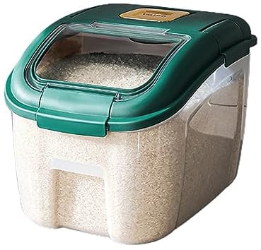 Lesunbak Rice Bucket | Airtight Food Storage Bin, Sealed Grain Dispenser With Measuring Cup, Storage Box For Storing Beans Flour Pet Food 5KG/10KG