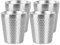 Adorila Lot de 4 gobelets isothermes en acier inoxydable à double paroi, empilables en métal de 295 ml, verres réutilisables pour la maison, le bureau, les fêtes en plein air (argenté)