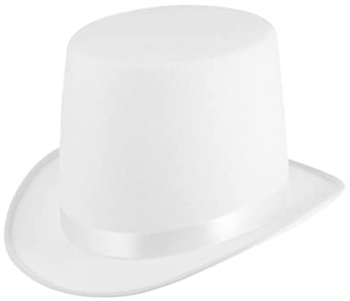 VALICLUD Weißer Zylinder Kostüm- Kunststoff-Zylinder Zaubererhut Viktorianischer Hut Smoking-Kostümhut Für Halloween-Kostüme Zauberer Steampunk