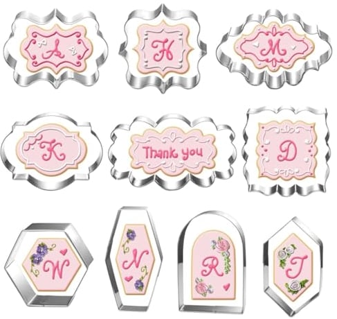 Auktosmn Large Plaque Cookie Cutter Set-10 Piece-4.0 Inch-Diswasher Safe-Frame Cookie Cutter Shape for Baking