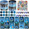 98 PCS Gaming Party Bag Fillers Gamer Party Favours with Gaming Keychain Party Bags Button Stickers Miner Party Supplies Goodie Bag Fillers for Kids Boys (Blue)