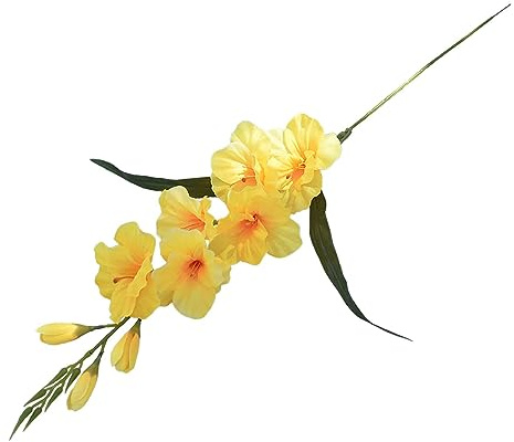 NeaxgeandX Künstliche Gladiolen-Blume, lebendige Kunstblume für Zuhause, Büro, Festival, Gelb, 65 cm