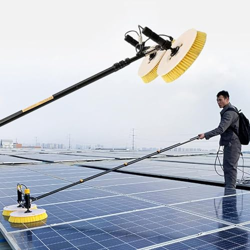 Lakenbroade Solar-Reinigungsbürste, Teleskop-Fensterreinigungsbürste mit großer Reichweite, verlängerte Verlängerung, Solarpanel, Wintergarten, Fensterreiniger, Schlauch-Bürsten-Set.,GPAA5.5M