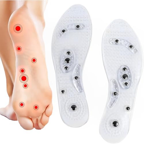WUMZIRA Schuheinlagen mit Magneten, Männer und Frauen Akupressur Einlegesohlen, Reflexologie Akupressur verbessern die Blutzirkulation Plantar Fasciitis Fuß mit Massageeffekt 1 Paar (35-40)