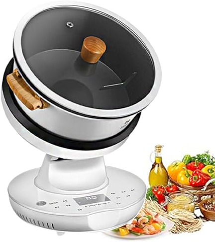Robot de cuisson du riz - Robot de cuisine automatique - Cuiseur à riz commercial avec réglage du pot à 3 vitesses, cuisson thermique de 2000 W - Contrôle d'écran tactile (8 L)