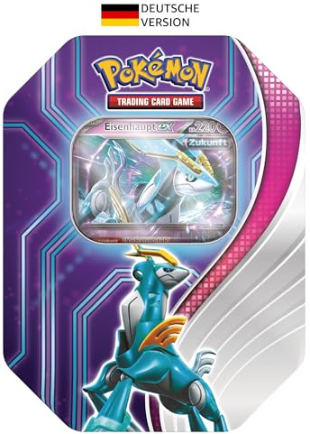 Pokémon-Sammelkartenspiel: Tin-Box Paradox-Schicksale: Eisenhaupt-ex (1 holografische Promokarte & 4 Boosterpacks)