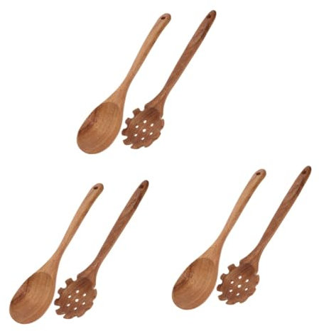TOPBATHY 6 Piezas De Mango Largo Cuchara De Fideos Colador Cuchara Coreana Colador De Fideos De Espagueti De Pasta Tenedor Giratorio De Pasta Utensilios